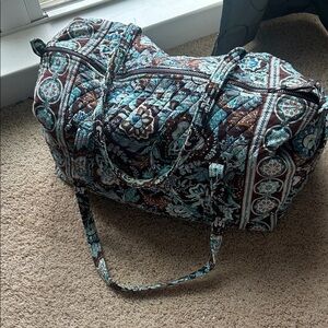 Vera Bradley Women's Travel Bag Set- Blue and Brown Floral